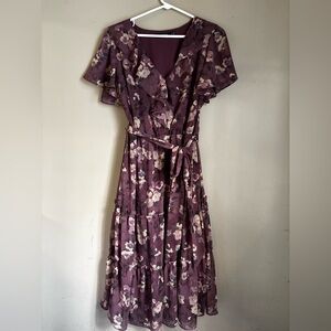 Ralph Lauren Floral Maxi Dress in Purple and Cream